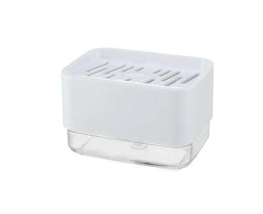 Innovative Dish Soap Dispenser Decorative HIPS 2 in 1 Liquid Detachable Soap Storage Case Holder for Home-White