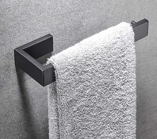 Towel Rack, Hand Towel Ring Holder, Hardware Set Towel Bar for Bathroom, Kitchen, Cabinet in Hotel or Home, Matte Black