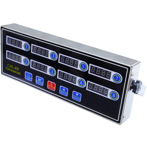 Commercial 8 Channels Digital Kitchen Timer, Stainless Steel Calculagraph Timer with Loud Alarm for Restaurant, Clock Reminder