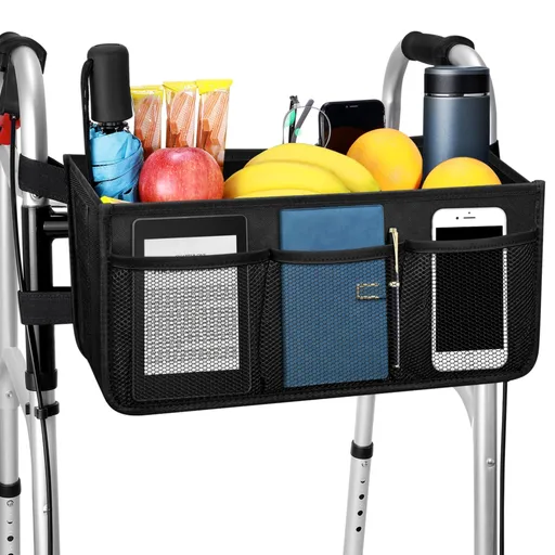 Upgrade Basket Walker Bag Water Cup Holder, Foldable Storage Bag with Big Capacity & Never Tipping Over, Best Gift for Family