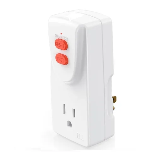 Adapter 15 Amp 3 Prongs Grounded, Plug Portable Plug-in Ground Fault Circuit Interrupter US Plug
