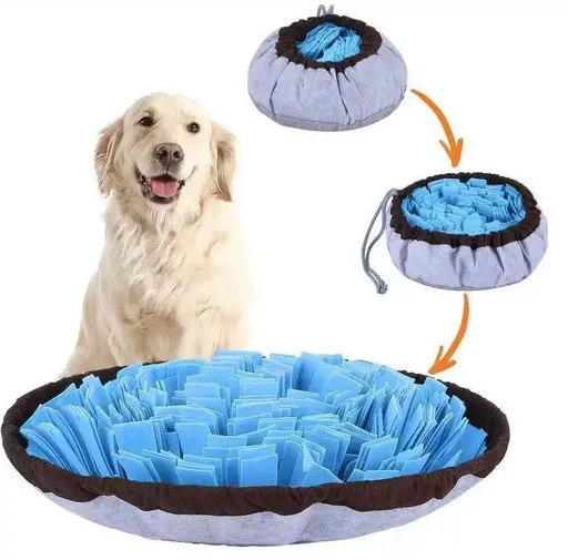 Interactive Snuffle Mat for Dogs – Slow Feeder & Foraging Puzzle Toy Made from Durable, Eco-Friendly Felt with Adjustable Drawstring, Anti-Slip Base, and Vibrant Color Combinations, Perfect for Mental Stimulation, Stress Relief, and Slow Eating Indoo