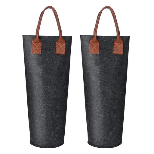 Single Bottle Wine Tote Bag Portable Felt Insulated Padded Thermal Wine Carrier Bag Wine Cooler for Travel Picnic Beach Wine Gifts