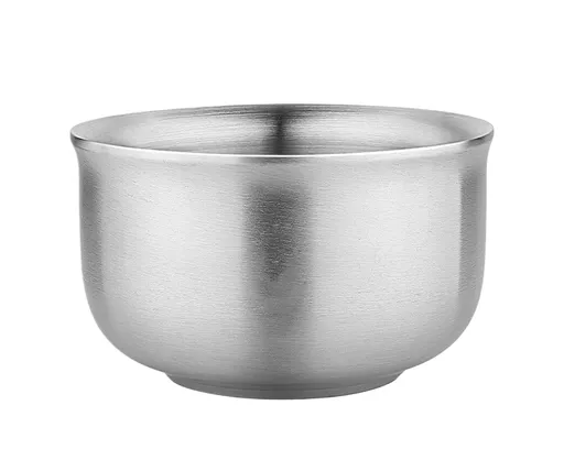 Stainless Steel Double Wall Insulated Round Rice Soup Bowl Kitchen Tableware-12.5cm