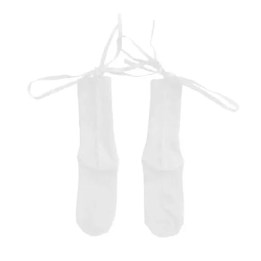 Cross-Tie Women Lolita Socks Bandage Stockings Korean Style Middle Tube Socks - White+White