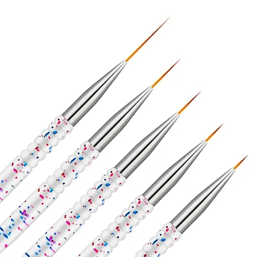 5Pcs Nail Art Liner Brushes, Nail Gel Polish Painting Brush Set, Thin Nail Art Dotting Drawing Pen (7/9/11/15/20mm)