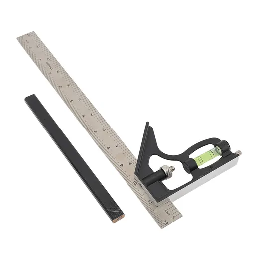 Combination Square 12 Inch Combo Square Carpenter Square Woodworking Measure Tools Ruler Framing Square 45 Degree 90 Degree Marking