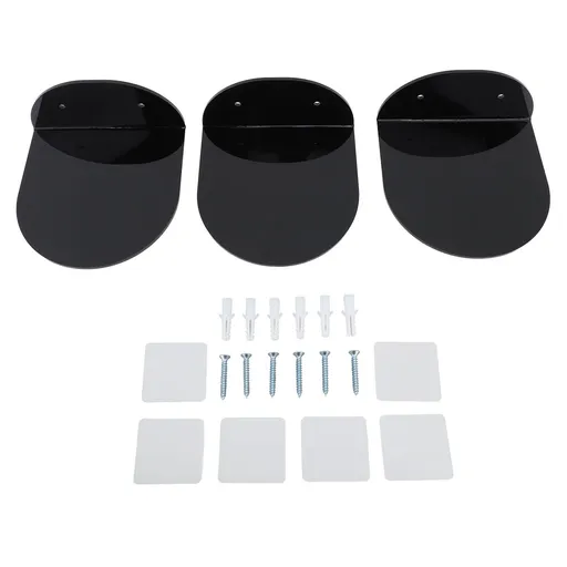 3pcs Wall Speaker Floating Shelves Acrylic Waterproof Wall Mounted Speaker Display Stand for Baby Camera Small Alarm Clock Black