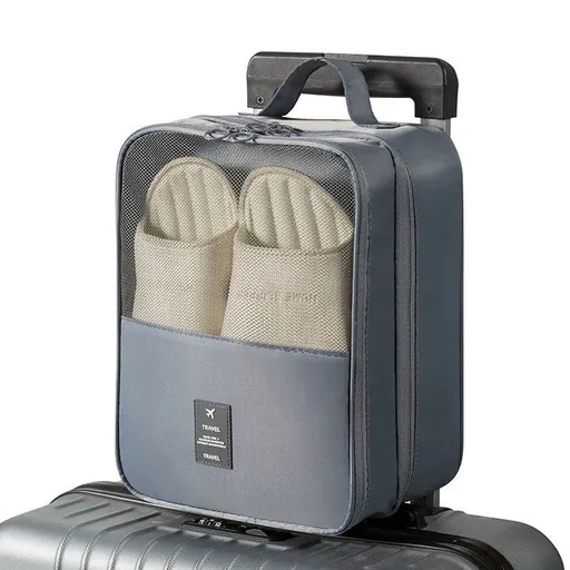 Shoe Storage Bag Layered Oxford Cube Travel Dustproof [shoe storage bag] gray