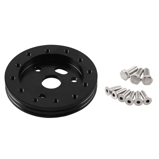 5" Steering Wheel Hub Adapter Conversion Spacer 6 Hole to 3 Hole Adapter Boss Kit Black High quality aluminum construction
