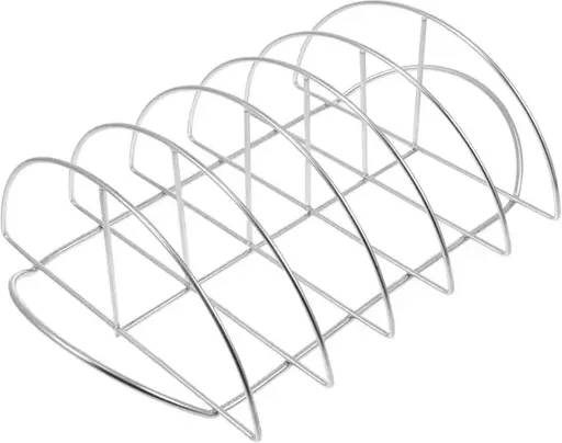 Stainless Steel BBQ Rib Rack, Non-Stick Holder for up to 5 Racks of Ribs, Outdoor Grilling, Camping and Oven Cooking, 38 cm