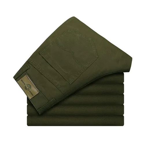 Tao Shang Pai Mens Cotton Chinos Straight Trousers Green 36
