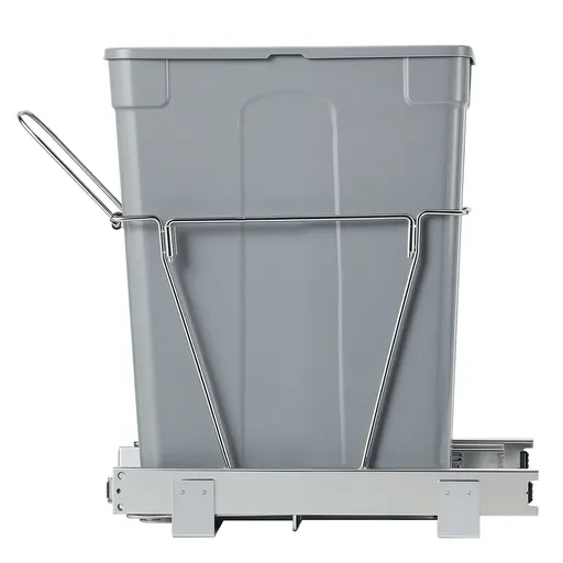 Pullout Trash Can for Kitchen Cabinets, Garbage Waste Recycling Bin, Under Mount Waste Container, with Heavy Duty Metal Full Extension Sliding System and Handle, for Sink, Under Counter