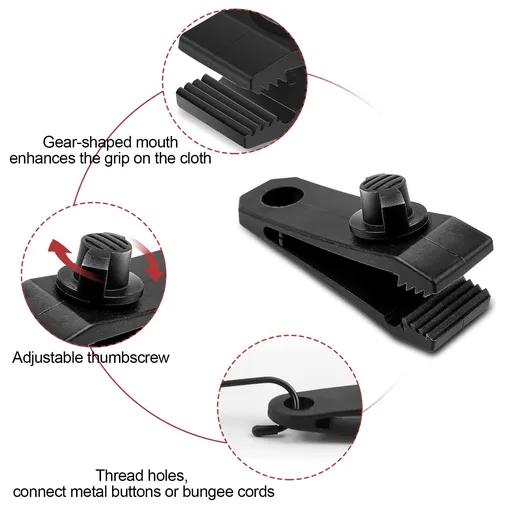 6 PCs Heavy Duty Tarp Clip Clamps Thumb Screw Tent Fasteners Clips for Camping Awnings Caravan Canopies Car Pool Boat Cover Clips