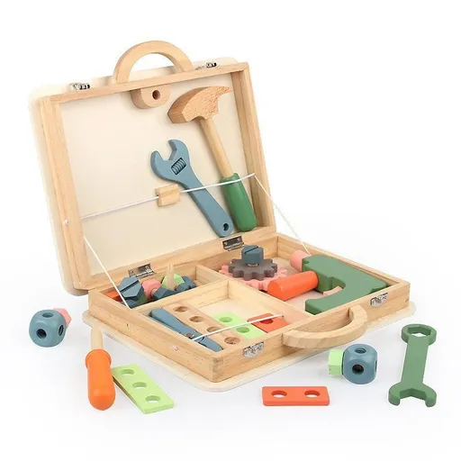 wooden toolbox, animal themed toy, building set, kids construction toy, fine motor skills, creative play, educational toy, birthday gift, Children's Day gift, Australian toy - Multi - Size 5