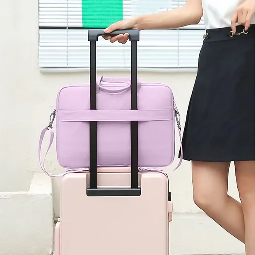 Laptop Shoulder Bag, Computer Bags, Side Open Messenger Bag With Pockets