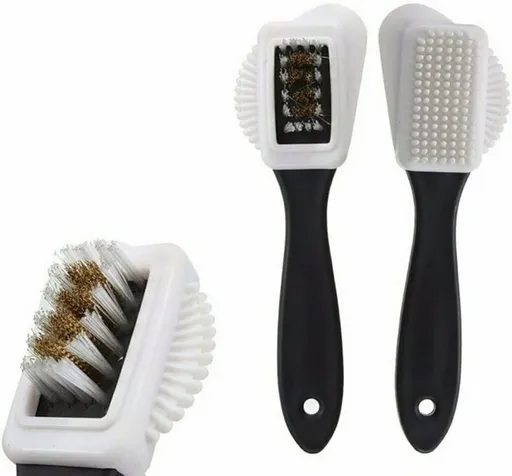 4 - Sided Suede Brush, Multifunctional Nubuck Brush for Shoe and Boot Cleaning, Nylon Bristle Brush by （white）