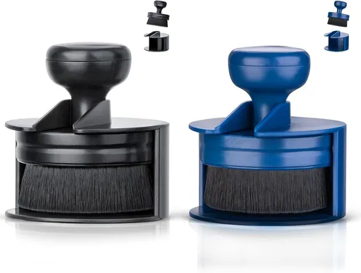 Tire Shine Applicator,Vegan Tire Shine Brush with Stand or Auto Detailing Cleaning Service (Black+Blue)