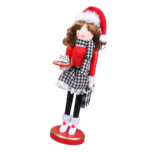 Xmas Wooden Nutcracker Home Decoration Cute Vivid Woodem Xmas Nutcracker Figurine Toy Type 2