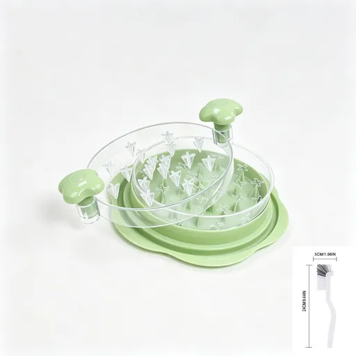 Household Meat Prep Shredding Utensil,Green Interlayer Chicken Shredder with Attached Cleaning Brush,Simple‑Care Kitchen Gadget,Christmas Halloween Household Holiday Present