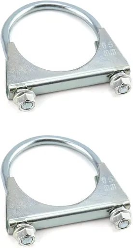 U-Bolt Muffler Tip Exhaust Hook, 2 Pack 2-1/2" OD Carbon Steel Universal Silencer Exhaust Clip