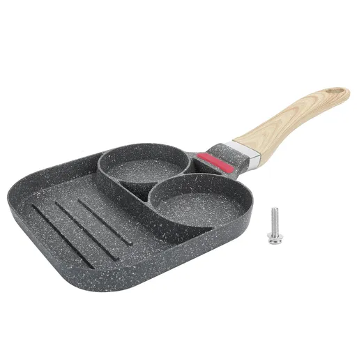 Egg Pan Aluminum Non Stick Breakfast Cooker Frying Omelet Pot Kitchen Accessory Black