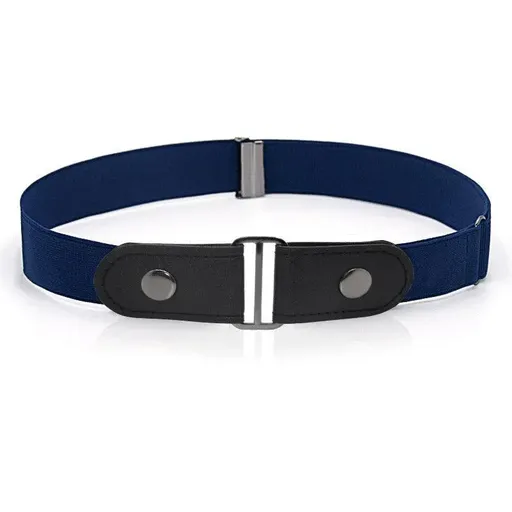 Buckle-Free Elastic Invisible Comfortable Womens No Bulge Hassle Belt For Jeans - Blue