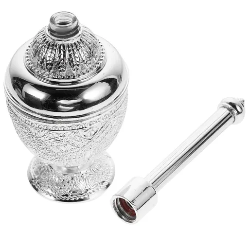 Christian Wishing Bottle Holy Water Decorative Bottle Glass Silver 1Set