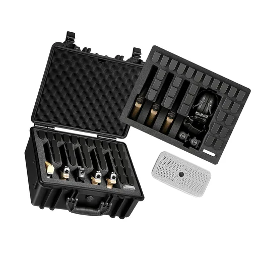 Hard Pistol Case, Heavy Duty Hard Gun Case with XPE Foam Lining, Waterproof Pistol Storage Box with Customizable Interior & Handle for Gun, Lenses, Camera, Gear, TSA Compliant, 475x415x215 mm