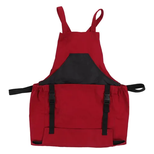 Gardening Apron Dark Red 210D PVC Waterproof Fabric Regulable Straps Lightweight Durable Outdoor Apron