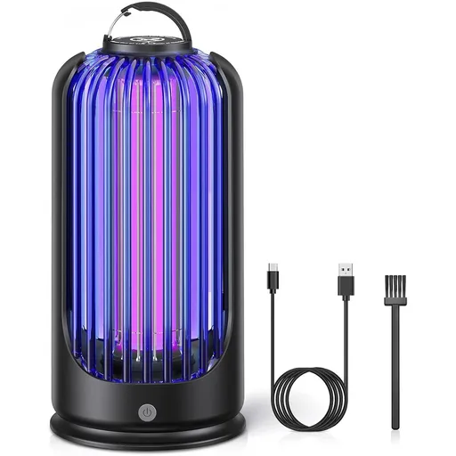 Bug Zapper for Indoor Outdoor, Rechargeable Mosquito Zapper with 3600V High Powered, Electric Pest Control Insect Fly (Purple)