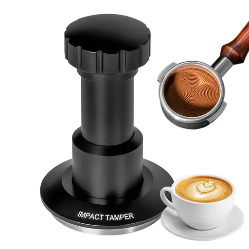 51mm Ripple Base Coffee Tamper 25-35lb Adjustable Pressure 4 Spring System Detachable Espresso Tamper with Aluminum Body Food Grade 304 Stainless Steel Base Ergonomic Handle