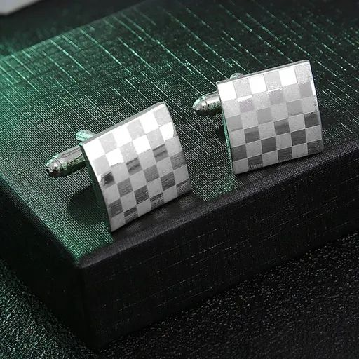 1 Pair Silver Alloy Cufflinks for Graduation Style Enhancement