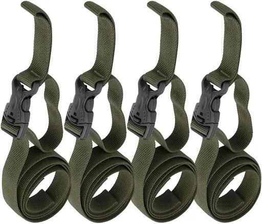 4PCS Backpack Straps, Straps with Buckles Hip Belt Replacement Double Safety Buckle Baggage Packing Suitcase Fixed Rope for Outdoor