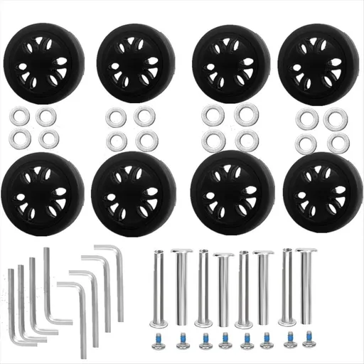 8pcs Luggage Wheels Replacement Kit,Dia 2in/50mm Thick 0.47in/12mm Rubber Mute Caster Replacement Suitcase A