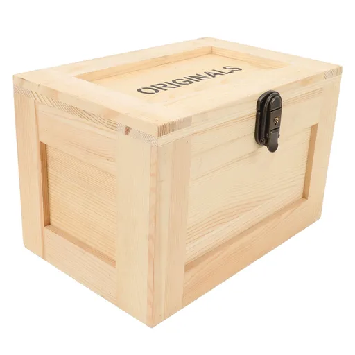 Desktop Wooden Storage Box Multifunctional Wood Container Box with Lock and Keys for Sundries Stationery Original Wood Color