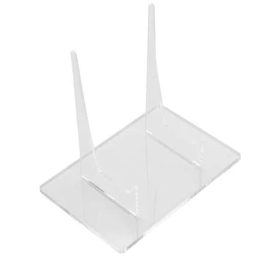 2 Packs Large Plate Holder Acrylic Clear Plate Display Stand for Book Decorative Plate Plaque Photo Platter Tabletop Art Home Office