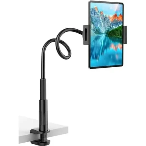 Tablet Stand for Bed,Gooseneck Holder with Adjustable Flexible Arm Compatible