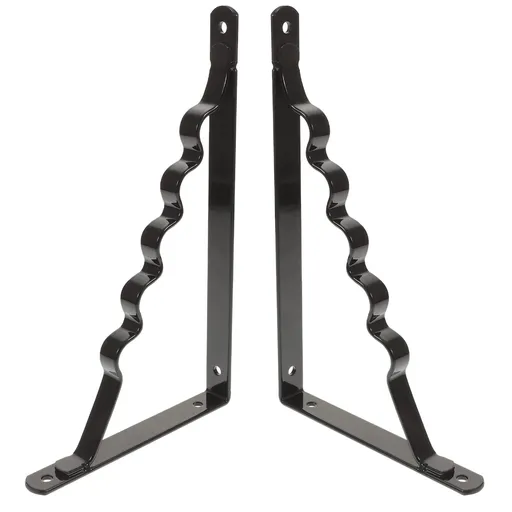 2pcs Tripod Wall Mounted Shelf Brackets Hidden Shelf Brackets L Brackets for Shelves Shelf Support Black Shelf Bracket - Shaped