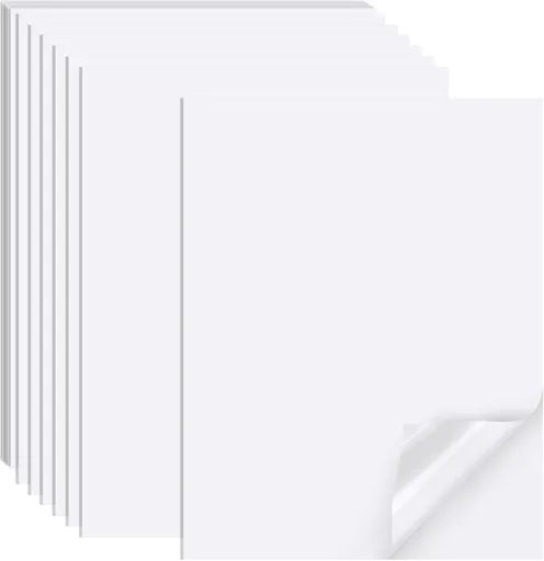 Printable Sticker Paper for Inkjet Printer, 40 Sheets 8.5"x11'' Matte Printer Full Sheet Labels Laser/Inkjet Printers, Letter Size - 8.5''x11''(1-up)