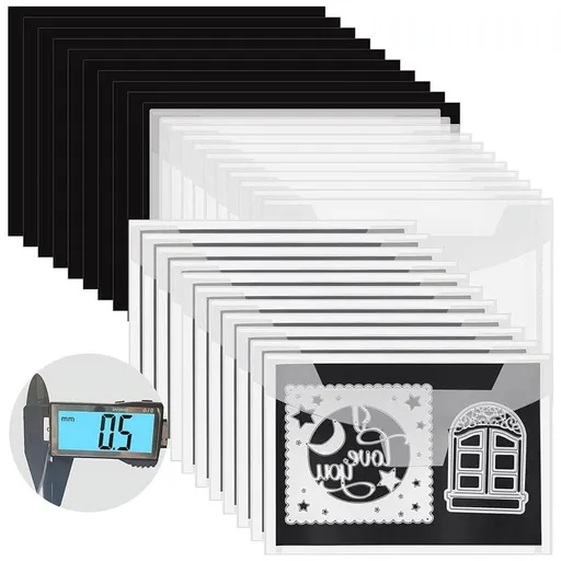 40 Pcs Die Storage Pockets and Magnet, 0.5mm Thickness Magnetic Sheets for Storage, Craft Envelopes