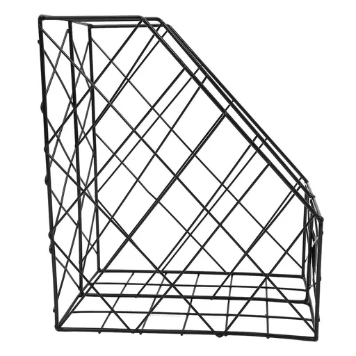 Black Desktop Magazine Rack and File Holder for Office, Home, and Household Organization