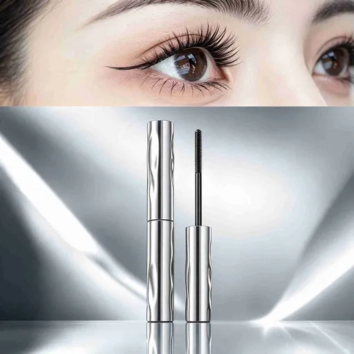2Pcs Metal Tube Thin Spiral Wand Mascara, Black Waterproof Smudge Resistant Lash Mascara, Mini Portable Curling Lengthening Eyelash Makeup for Sparse Lashes & Daily Natural Look