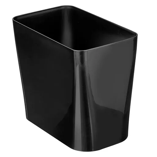 Plastic Small 3-Gallon Wastebasket, Trashcan Container Bin - for Bathroom, Bedroom, Kitchen, Home Office, Laundry Room - Holds Trash, Garbage, Waste - Black