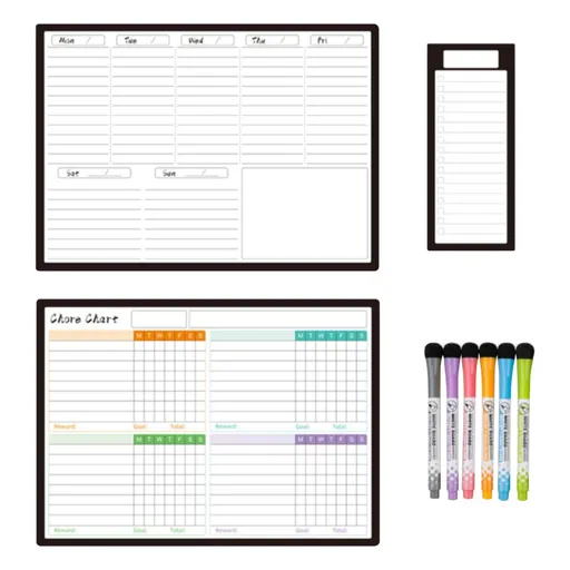 Back to College Refrigerator Daily Calendar Whiteboard for Fridge Meal Planner Board White Board for School Home 6ml Pink One Size D