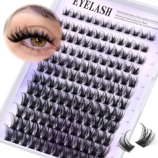 DIY Cluster Eyelash Extension Kit 3 Pcs Mixed Lengths 10-18mm Soft Vegan Wispy Lashes