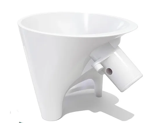 Flour Funnel for Kitchen Aid Mixer, Mess Free Guided Pouring, Easy Clean Durable Accessory for Baking and Cooking Prep (White)