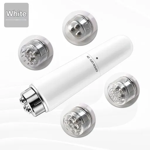 White Electric Eye Massager Pen - Vibration Massage Wand for Eye Area, Face, and Neck - Battery Operated Skincare Tool（Batteries not included）, Compact Daily Use, Gift Ready