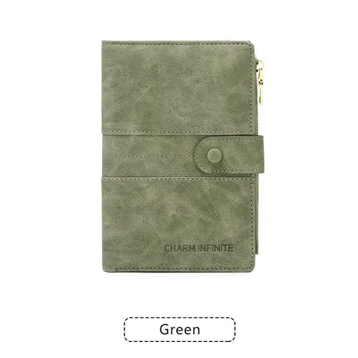 Green RFID-Protected Travel Passport Wallet - Slim Multi-Compartment Organiser for Cards, ID, SIM & Documents, PU Leather Finish