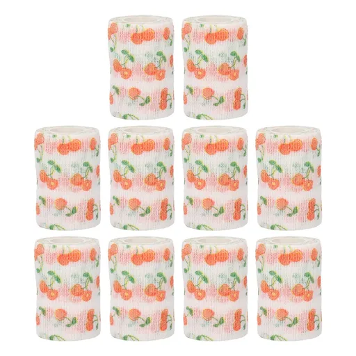 10pcs Self Adhesive Wrap Nonwoven Polyester Rainproof Breathable Cohesive Wrap for Sports Animals Pets